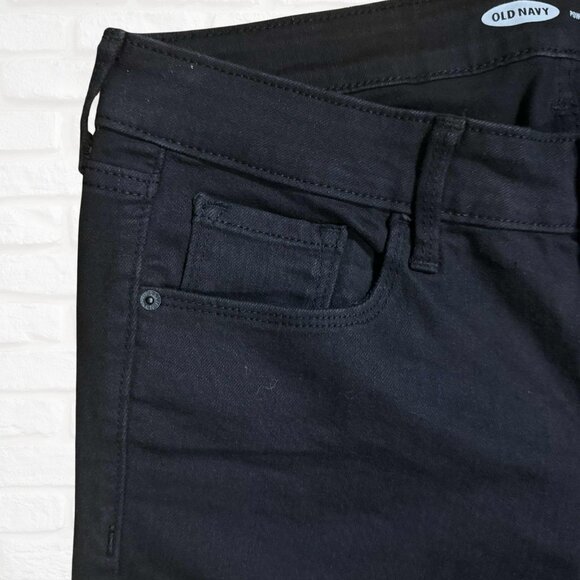 NWT Old Navy Power Straight Jeans Women Size 12 Black Mid-Rise Stretch Black - Picture 6 of 7